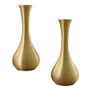 全黄铜花瓶桌面仿古复迷你小供佛插花观音玉净瓶干花客厅美学摆件