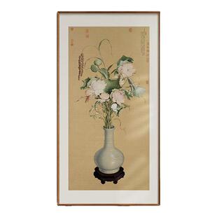 清·郎世宁《聚瑞图》国画新中式客厅玄关装饰画书房挂画装饰画