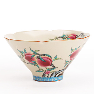 汝窑九桃斗笠杯大号主人杯陶瓷茶杯家用单杯个人专用功夫茶具茶盏