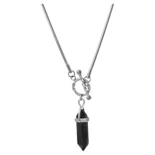 NG天然石吊坠钛钢项链女款轻奢小众高级感毛衣链秋冬男士百搭饰品