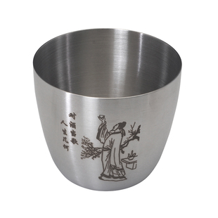 304不锈钢白酒杯啤酒一两三两半斤单层加厚平底户外便携家用防摔