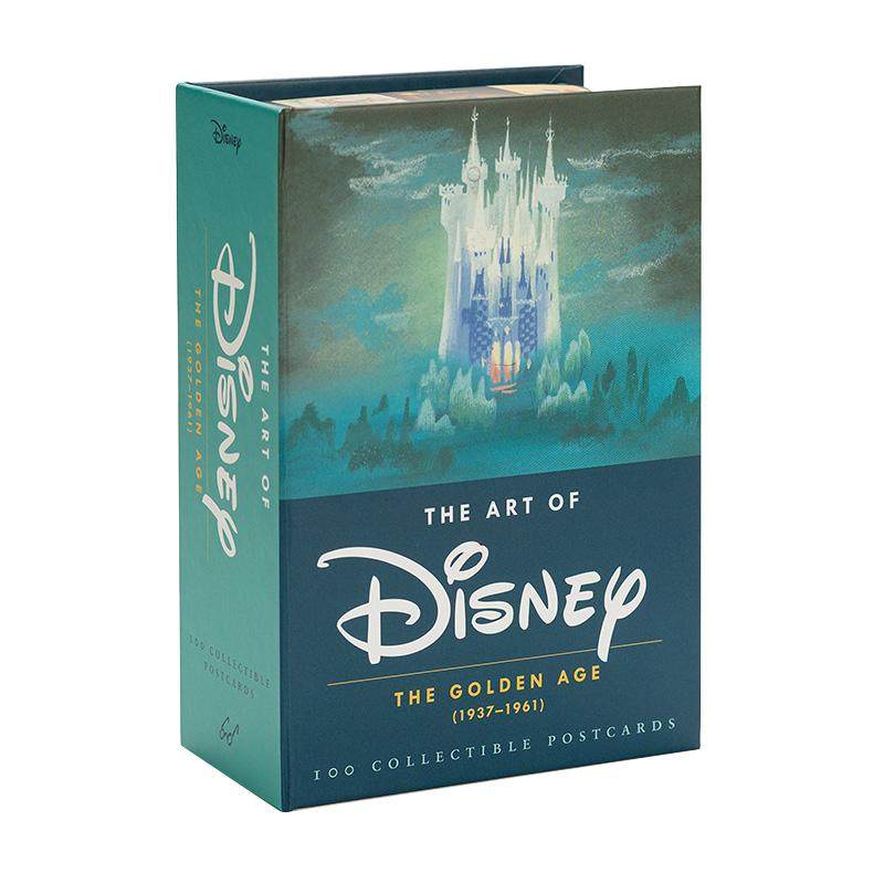 英文原版 迪士尼珍藏版100张经典动画明信片 The Art of Disney: The Golden Age 1937-1961黄金年代 礼盒装 艺术 风格文创