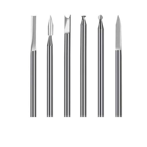 电动雕刻工具套装牙机刻刀头白钢钻头磨头核雕木雕木工划线宝剑刀