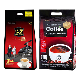 越南原装进口咖啡中原G7西贡原味100条1600g袋装速溶三合一咖啡粉