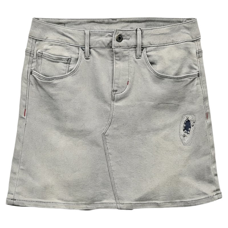 ABLEJEANS女士破洞牛仔A字裙