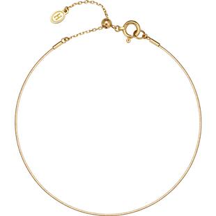 【金中蚕丝】HELAS赫拉蛇骨手链18K金手链素金细手饰手环珠宝通勤