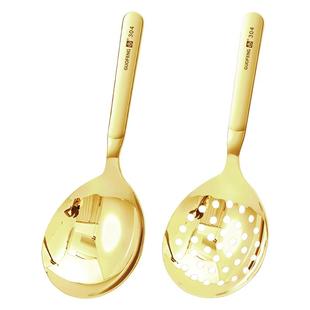 304不锈钢饭勺不粘米饭铲金色鹅蛋勺盛饭勺子家用分餐勺打饭铲子