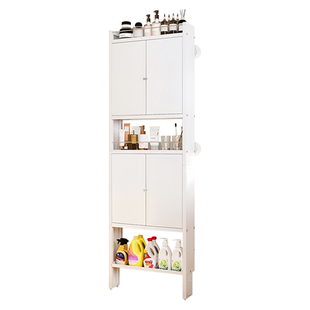 浴室门后夹缝柜落地多层对开门10cm置物架洗手间化妆品储物收纳柜