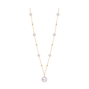 【星芒】柚白 18K金满天星珍珠吊坠项链天然极光珍珠锁骨链女颈链