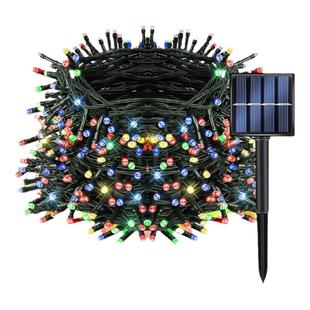 太阳能灯串满天星亮化彩灯氛围树灯户外灯庭院装饰七彩变色闪灯带