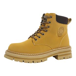 环球马丁靴女2026春季新款英伦风厚底短靴子百搭户外工装靴大黄靴