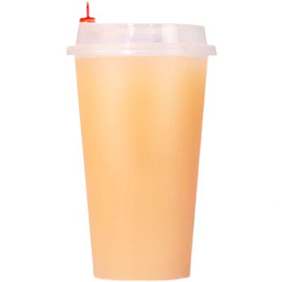 90口径奶茶杯一次性带盖商用500透明磨砂注塑杯子700ml果汁杯定制