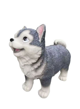 可爱哈士奇仿真小狗家居摆件