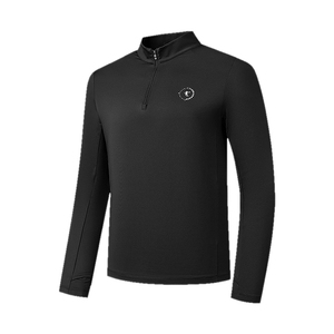 乔丹磨毛薄绒长袖T恤男冬季新款半拉链吸湿速干跑步内搭运动上衣