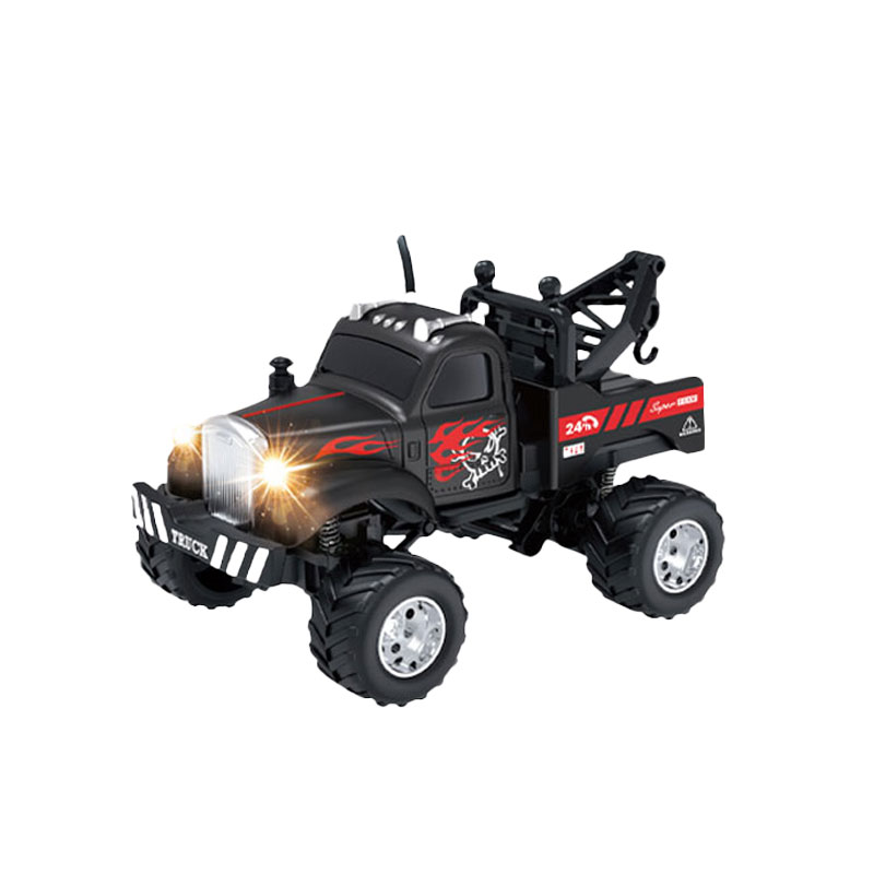 迷你遥控车玩具2.4G灯光可调速带挂车仿真模型1:64合金车跨境玩具