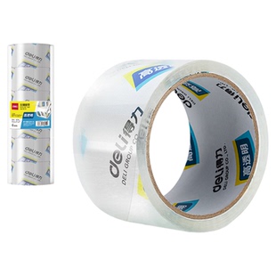 得力封箱胶带30321透明胶带60mm40y超透明打包带淘宝快递打包胶带
