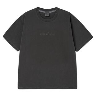 ADLV休闲做旧简约刺绣LOGO短袖T恤情侣款运动上衣印花男女体恤夏