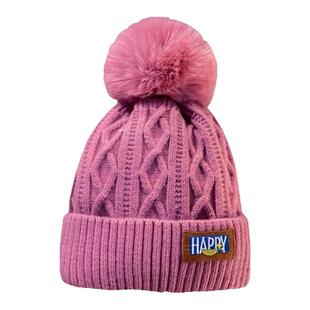 冬季加绒毛线帽加厚保暖东北针织帽女大头围护耳毛球帽子白色球帽