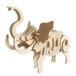 3D木质立体拼图木制diy防真动物拼装模型儿童益智手工拼板玩具