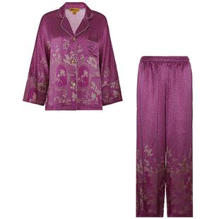 爱慕皇锦真丝印花女士睡衣长袖分身家居服套装-窗影HJ21444
