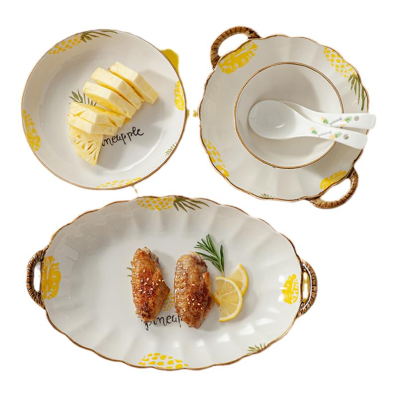 菠萝米饭碗釉下彩餐具