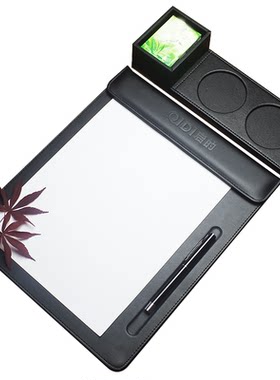 深灰色文件夹百和PU皮会议夹垫板