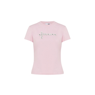 【全新上市】Love Moschino26早秋 女士字母修身圆领短袖T恤