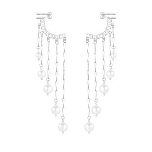 时尚名媛超仙流苏耳环轻奢高级感气质显脸瘦耳骨夹贝珠珍珠耳饰