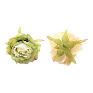 仿真卷边玫瑰花头花朵 假花绢花 diy手工花环材料 草帽花头饰配件