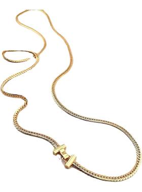 黄铜镀18k金蛇骨超长项链