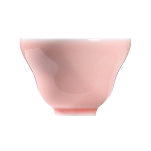 景德镇全手工单杯品茗杯雍正桃红粉釉高温颜色釉岩茶小杯一口杯