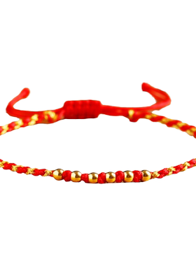 本命年红绳黄金手绳女转运珠