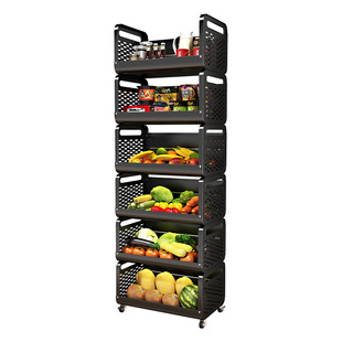 厨房置物架菜篮子落地多层家用可移动多功能放水果蔬菜收纳小推车