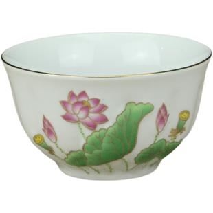 陶瓷供水杯 水碗 浮雕莲花碗 供佛斋碗 七宝碗八吉祥贡杯贡碗摆件