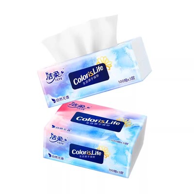 洁柔3层无香抽纸100抽干湿分离