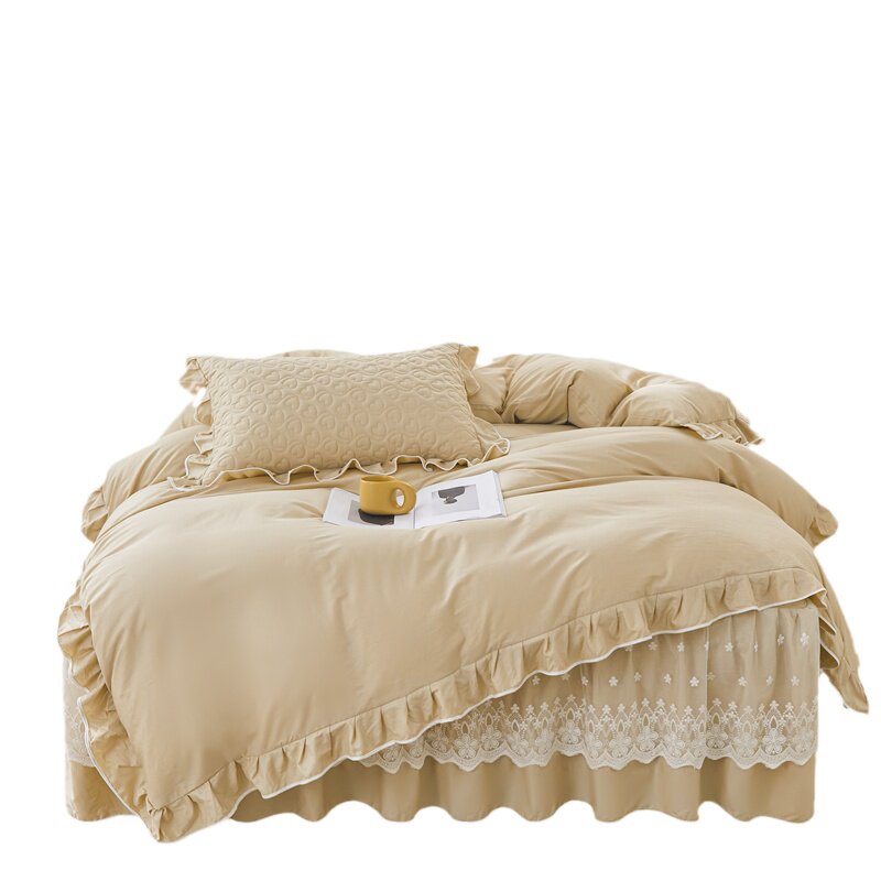 床笠式床裙二合一四件套全棉韩式