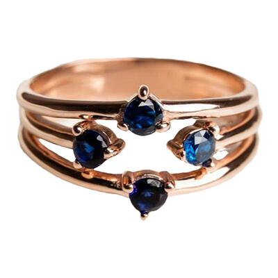 诞生石定制宝石925纯银14K金戒指