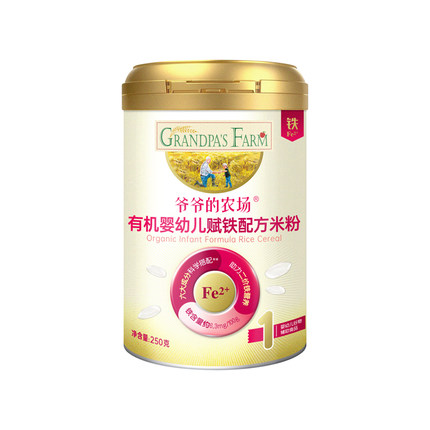 【特添DHA+ARA】爷爷的农场有机婴幼儿配方米粉强化高铁米糊6月+