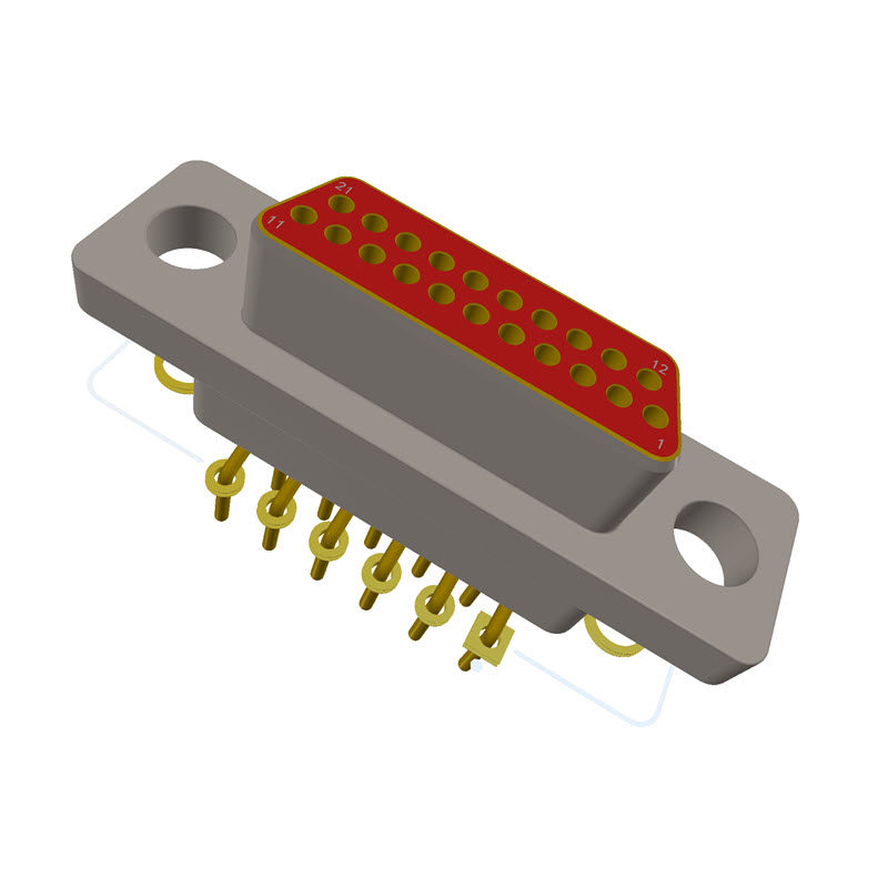 中航光电J30J系列大小电流混装矩形电连接器PCB封装库 AD格式