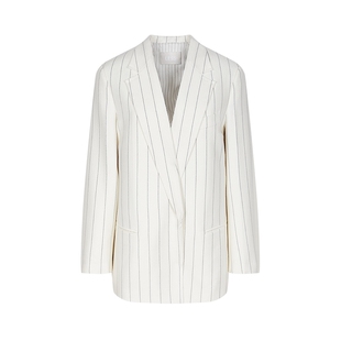 LESS条纹正装西装女通勤日常优雅气质黑白条纹上衣外套2P2710700