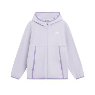 李宁小女孩摇粒绒加绒外套男孩新款冬季女童装中大童男青少年冬装