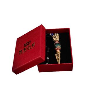 新款7.5公分铜天珠普巴杵吊坠三面普巴金刚橛黄铜紫铜车挂挂件