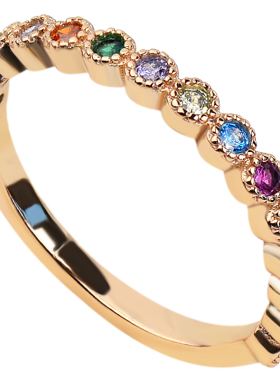 彩钻儿童排钻轻奢泡泡宝石戒指