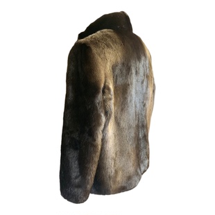 男士立领水獭皮皮草大衣短款保暖超强外套棕色毛皮中老青年2026年