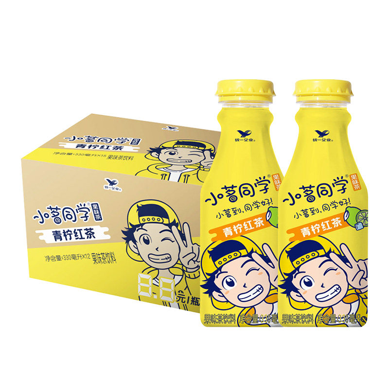 统一小茗同学青柠红茶小瓶装330ml12瓶整箱果味茶饮料柠檬瓶装