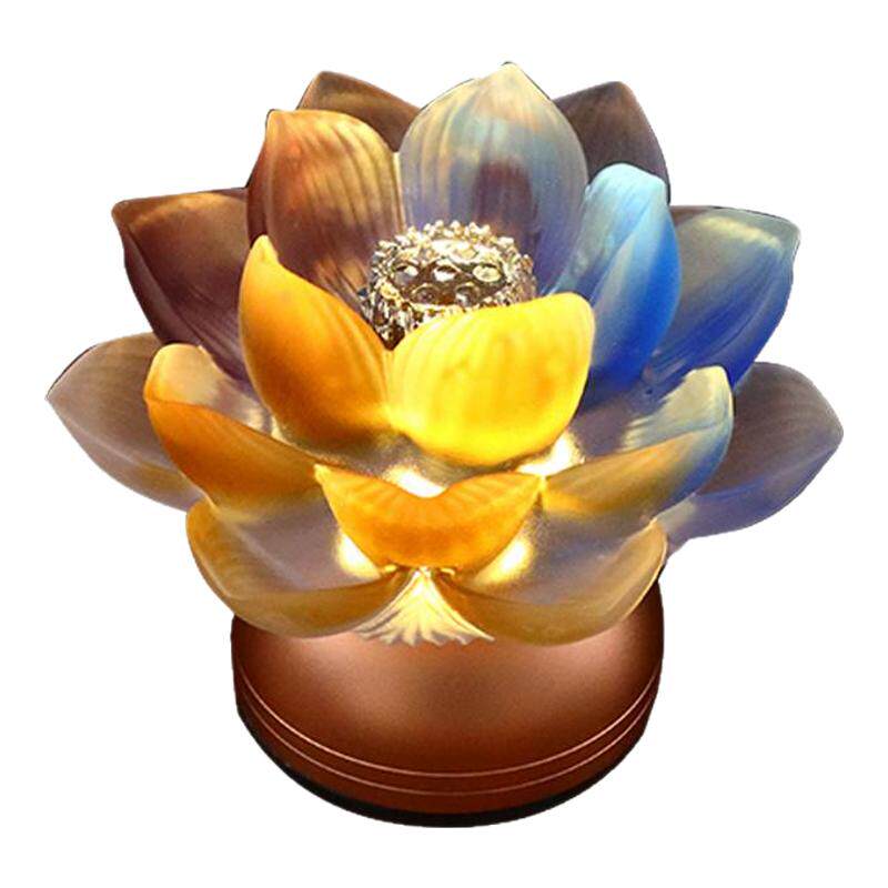 七色莲花灯长明灯充电款佛前供灯