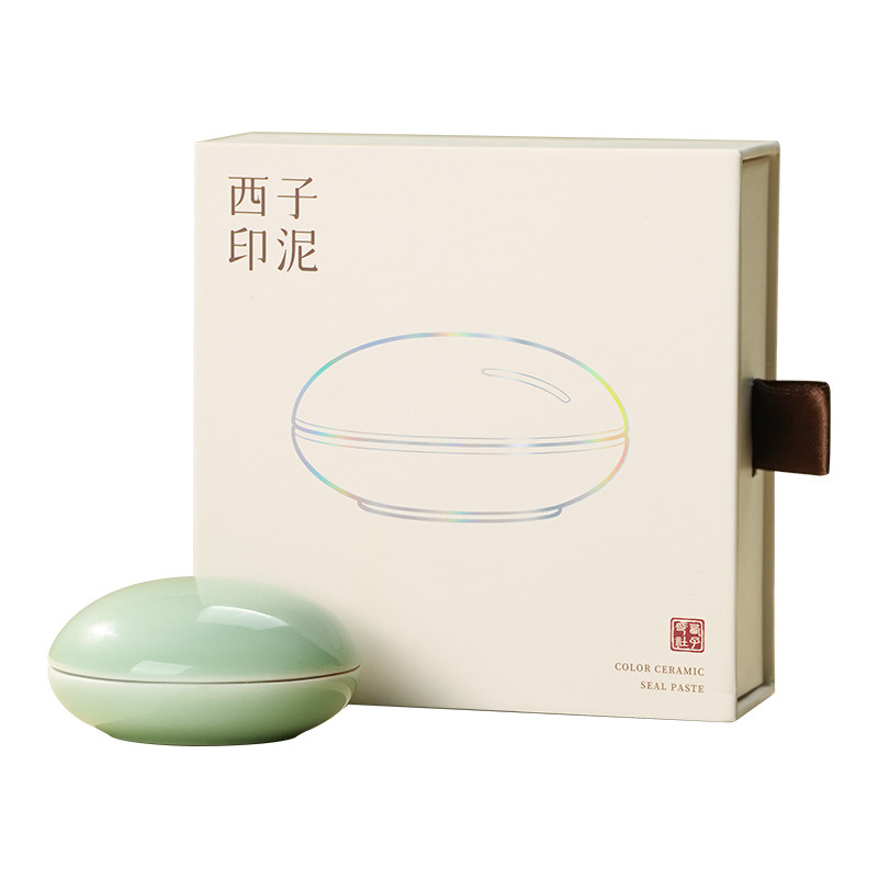 红色朱砂朱膘堆朱印泥印章用书画国画书法盖章篆刻瓷盒文房四宝