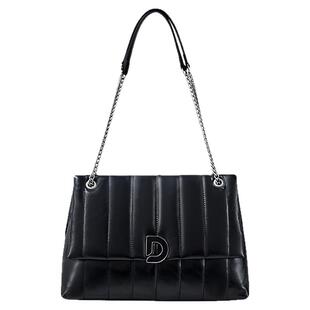 迪桑娜女包新款静谧单肩包时尚真皮菱格链条包斜挎包腋下包包b