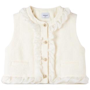 【莱茵湖白天鹅】小香风背心外套女童质感肌理粗花呢儿童上衣春