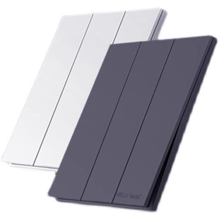 锦迈菲凡86型暗装二开双控开关家用奶油白磨砂无框面板二联开关灰